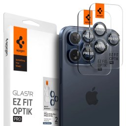 Spigen GLAStR EZ FIT Optik Pro 2-Pack iPhone 17 Pro Max, 17 Pro, 16 Pro Max, 16 Pro, 15 Pro Max, 15 Pro, 14 Pro Max, 14 Pro - Modrá