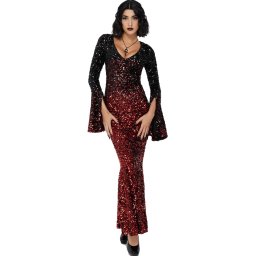 šaty dámské KILLSTAR - Hexemore Sequin - Black/Red - KSRA013838