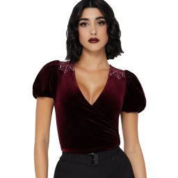 halenka dámská (top) KILLSTAR - Crimson Web Wrap - Red - KSRA013841
