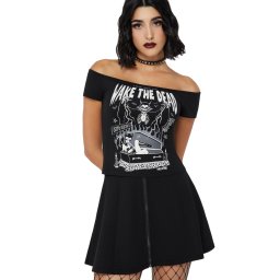 tričko dámské (top) KILLSTAR - Wake The Dead Bardot - Black - KSRA013628