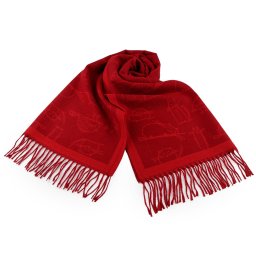 Zimní šála / pléd s třásněmi, kočky 65x180 cm, barva 14 červená
