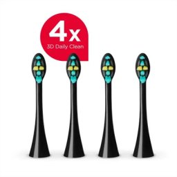 Náhradní hlavice 3D Daily Clean ZK0071 pro zubní kartáčky Concept PERFECT SMILE ZK701x, 4 ks, černé