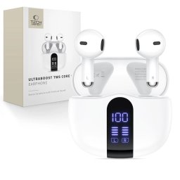 Tech-Protect UltraBoost TWS Earphone Core G2 bezdrátová sluchátka - Bílá