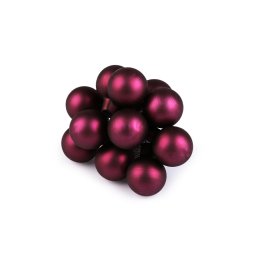 Vánoční skleněná baňka na drátku Ø2 cm - mat a lesk, barva 16 pink mat