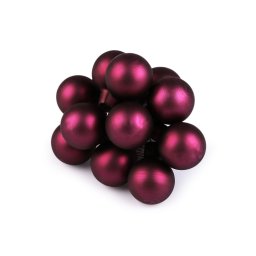 Vánoční skleněná baňka na drátku Ø2,5 cm - mat a lesk, barva 16 pink mat