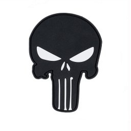 101INC nášivka PUNISHER velcro plastová ČERNÁ