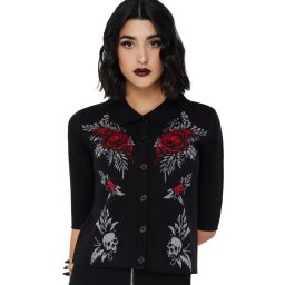 svetr dámský (top) KILLSTAR - Batty Blaze - Cardigan - Black - KSRA013595