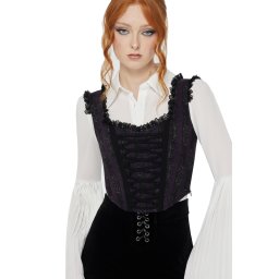 korzet dámský (top) KILLSTAR x CORPSE BRIDE - Haunted Phase - Purple/Black - KSRA013328