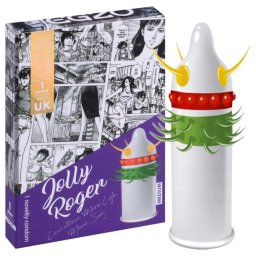 Egzo Jolly Roger - prezervativ s hroty a vstupky - 1 ks