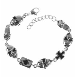 náramek ETNOX - Gambling Skull - SA510
