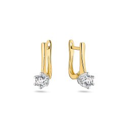 Diamantové náušnice Vivenza s lab-grown diamantem 0,60 ct s anglickým zapínáním ze žlutého zlata, 14K BSLG002