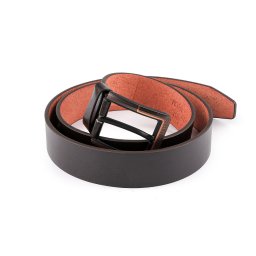 Pánský pásek hladký a prošívaný šíře 3,7 cm, barva 14 (115 cm) hnědá