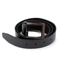 Pánský pásek hladký a prošívaný šíře 3,7 cm, barva 19 (125 cm) černá