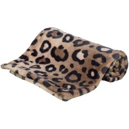 Plyšová deka Leo 70x50 cm hnědá s leopardím vzorem