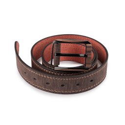 Pánský pásek hladký a prošívaný šíře 3,7 cm, barva 13 (115 cm) hnědá světlá