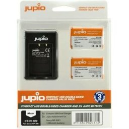 Jupio 2x NP-BX1 - 1250 mAh + nabíječka pro Sony