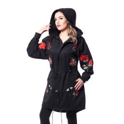kabát (bunda) dámský RockaBella - ROSE TOUR - BLACK - J-RTOUR-B