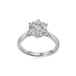 Briliantový zásnubní prsten z bílého zlata 0.60 ct IZBR897A