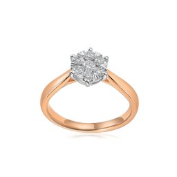 Briliantový prsten z růžového zlata 0.27 ct IZBR898R