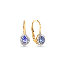 Náušnice s tanzanitem 0,340 ct a diamanty IZBR091NN