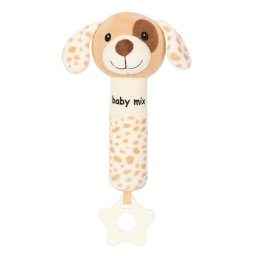 Dětská pískací plyšová hračka Baby Mix pes hnědý