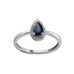 Zlatý prsten se safírem a diamanty Valora 0,080 ct IZBR100AP
