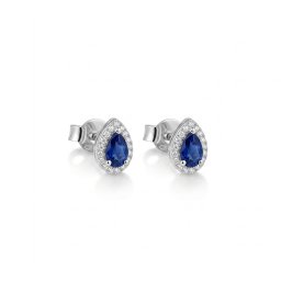 Safírové náušnice s diamanty Valora 0.110 ct IZBR100N