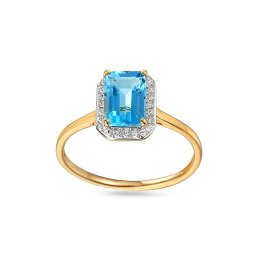 Zlatý topasový prsten s diamanty 0,080 ct IZBR895Y
