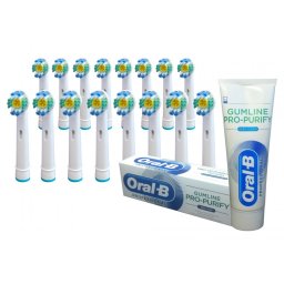 KOMA Sada 16 ks náhradních certifikovaných hlavic NK07 ke kartáčkům Braun Oral-B 3D WHITE + DÁREK Zubní pasta ORAL-B