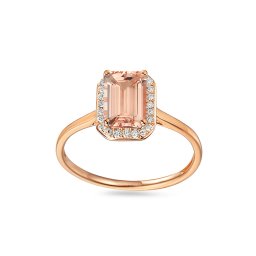 Prsten z růžového zlata s morganitem a diamanty Skye IZBR895RM