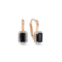 Náušnice s achátem 1,49 ct a brilianty Skye, růžové zlato IZBR895RN