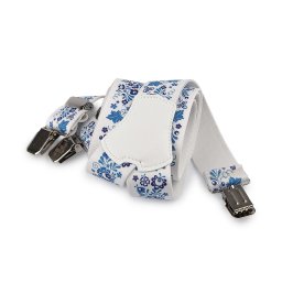 Šle folklor šíře 4 cm délka 120 cm, barva 8 bílá modrá