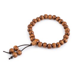 Dřevěný náramek Japa Mala, barva 2 hnědá přírodní