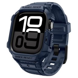 Pouzdro s řemínkem Spigen Rugged Armor Pro V2 Apple Watch 10/11 42mm - Modrá