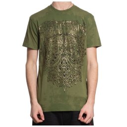 tričko pánské AFFLICTION - MOLTEN OAK - MILITARY GREEN - A28564-MG