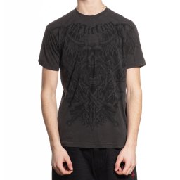 tričko pánské AFFLICTION - TORTURED - VINTAGE BLACK LAVA WASH - A27813-VBLV