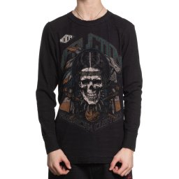 tričko pánské s dlouhým rukávem AFFLICTION - DIRGE - CHARCOAL/BLACK - A28570-CHBK