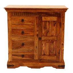 indickynabytek.cz - Komoda Jali s úložným prostorem 90x90x45 z indického masivu palisandr / sheesham