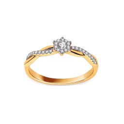 Zásnubní diamantový prsten Jade, žluté zlato 14K IZBR1511