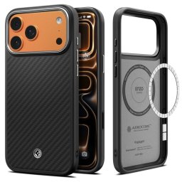 Spigen Enzo Aramid T MagFit MagSafe iPhone 17 Pro Max černá / stříbrná