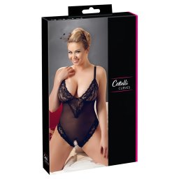 Cottelli Plus Size - krajkov body - ern - XXXL