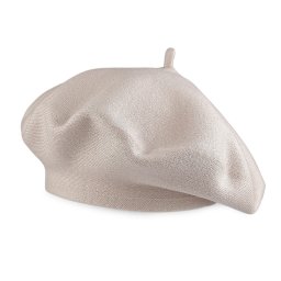 Dámský pletený baret, barva 12 krémová světlá
