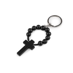 Přívěsek na klíče / kabelky desátek dřevěný, barva 2 černá