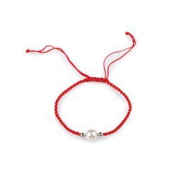 Náramek shamballa s perlou, barva 1 červená platina