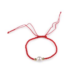 Náramek shamballa s perlou, barva 2 červená zlatá