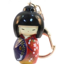 Klíčenka panenka Kokeshi Kasa Red