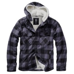 Bunda LUMBER s kožíškem a kapucí ČERNO/ŠEDÁ vel. 4XL