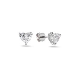 Náušnice srdíčka s lab-grown diamantem, bílé zlato 14K IZLG1516A