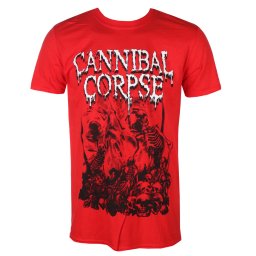 tričko pánské CANNIBAL CORPSE - PILE OF SKULLS 2018 - RED - PLASTIC HEAD - PH11618