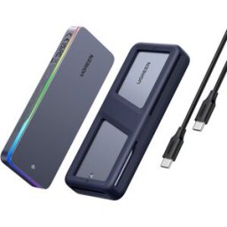 UGREEN 20Gbps Dual Protocol M.2 NVME and SATA SSD Case RGB USB3.2 Gen2x2 Compatible with M.2 M-Key(N